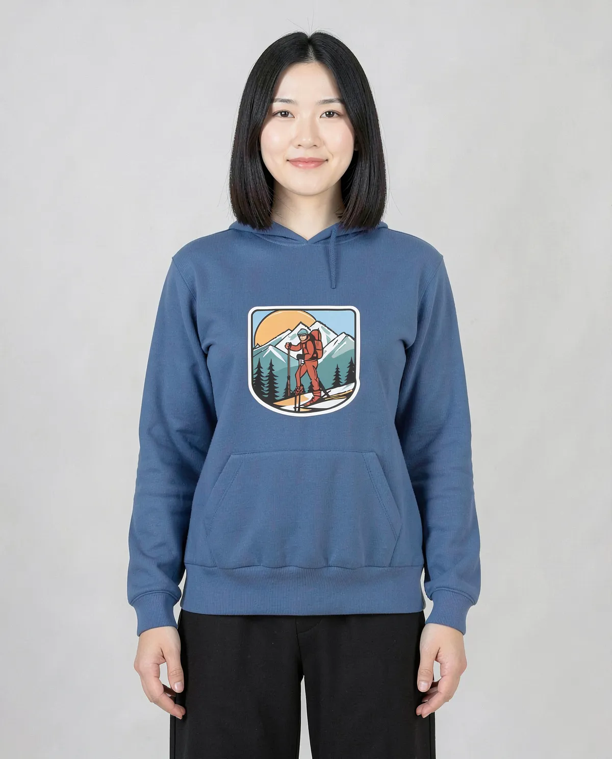 Blue Crew Neck Unisex Sweatshirt 0
