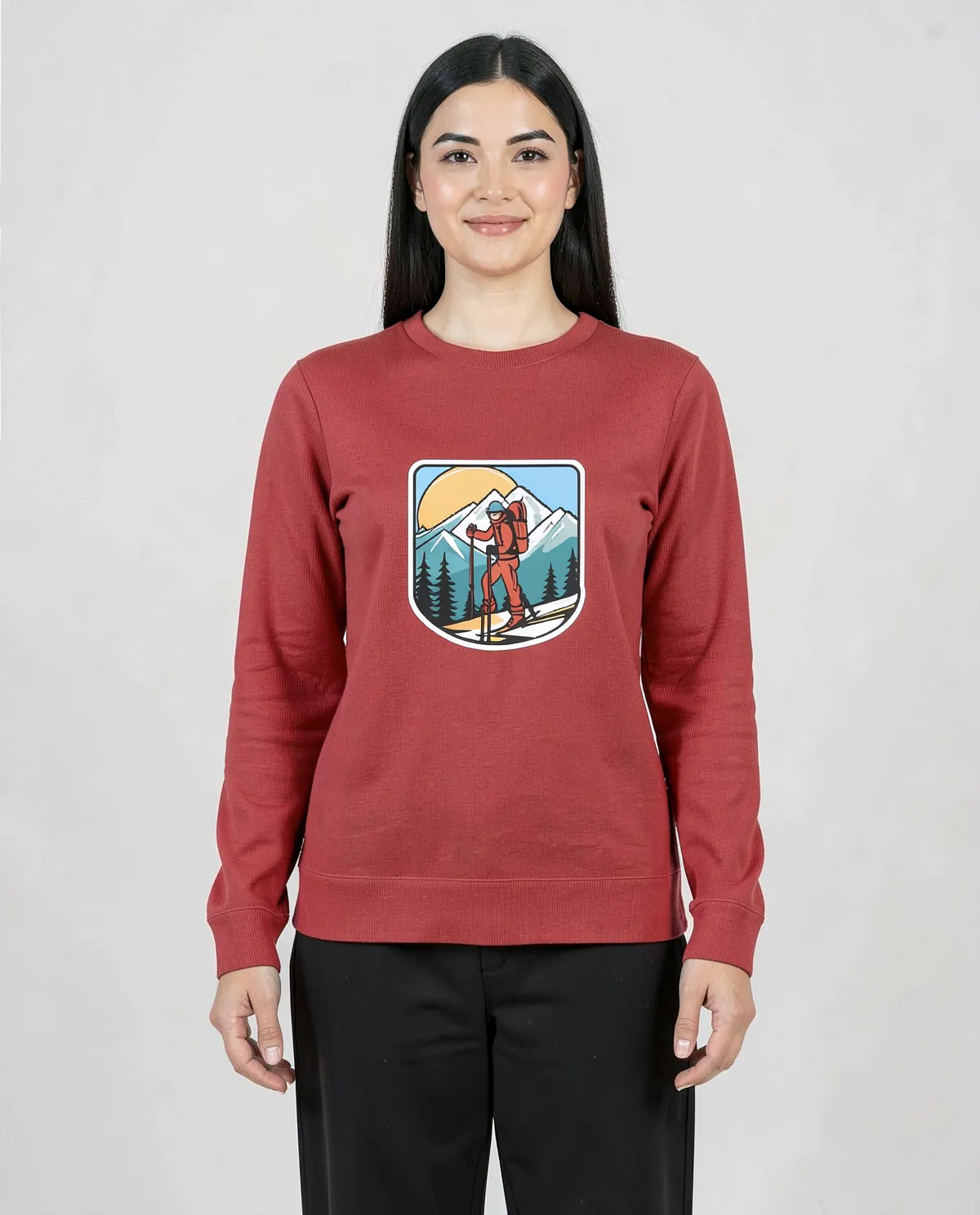 Red Organic Cotton Sweatshirt – Eco‑Friendly Comfort 0
