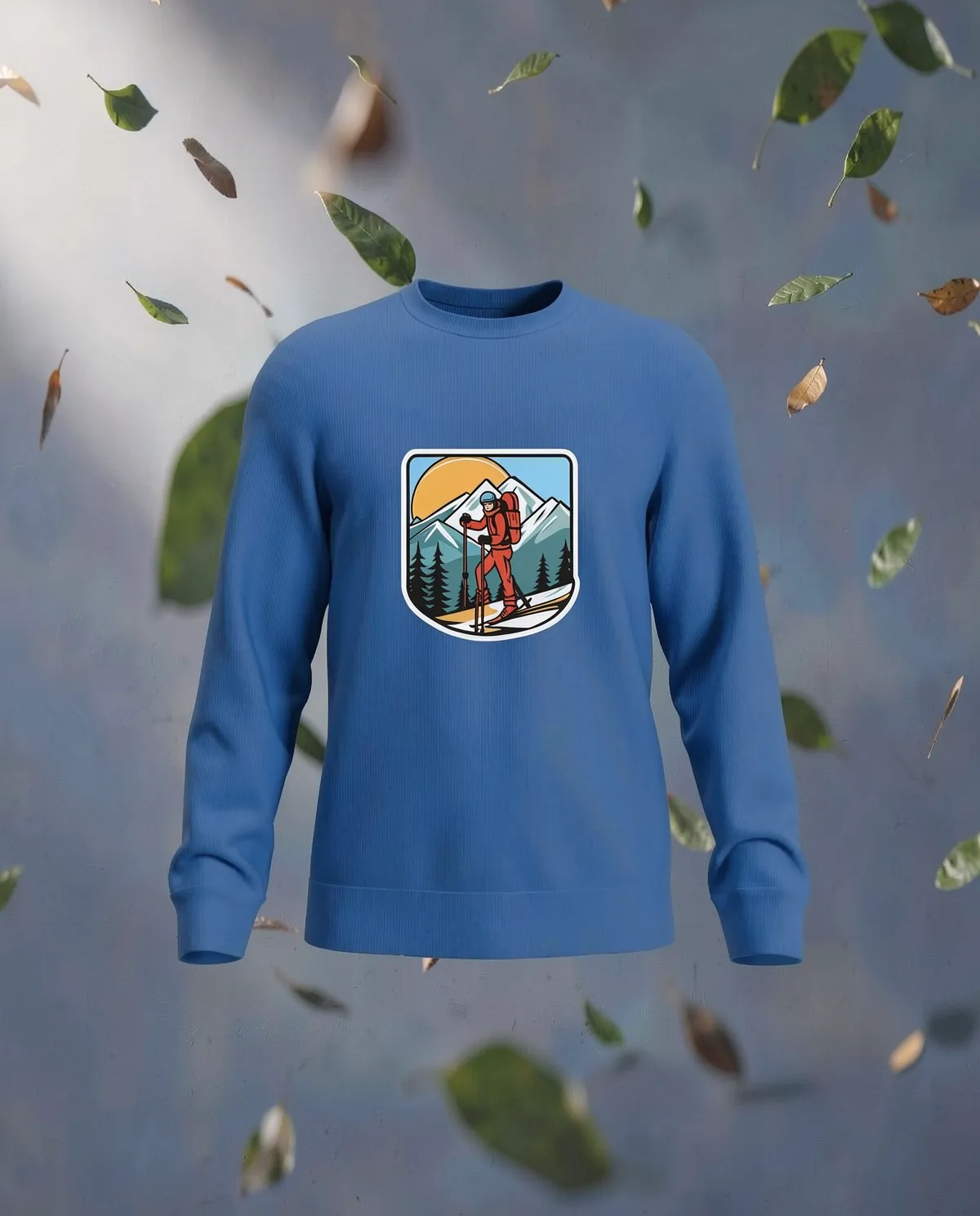 Blue Unisex Sweatshirt – Soft 100% Cotton Crew Neck 59
