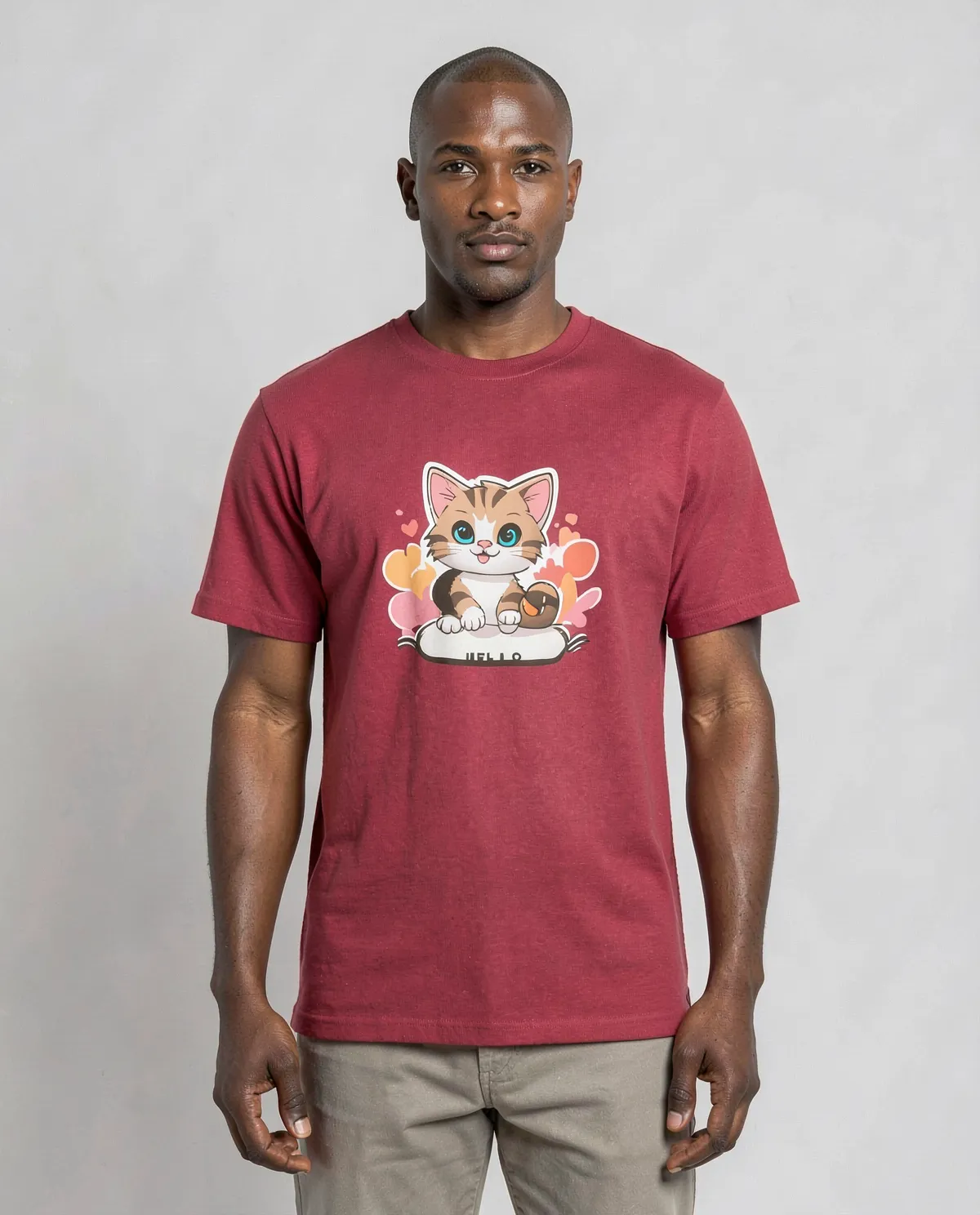 Bold Red T-Shirt – Classic Crew Neck, Organic Cotton 0