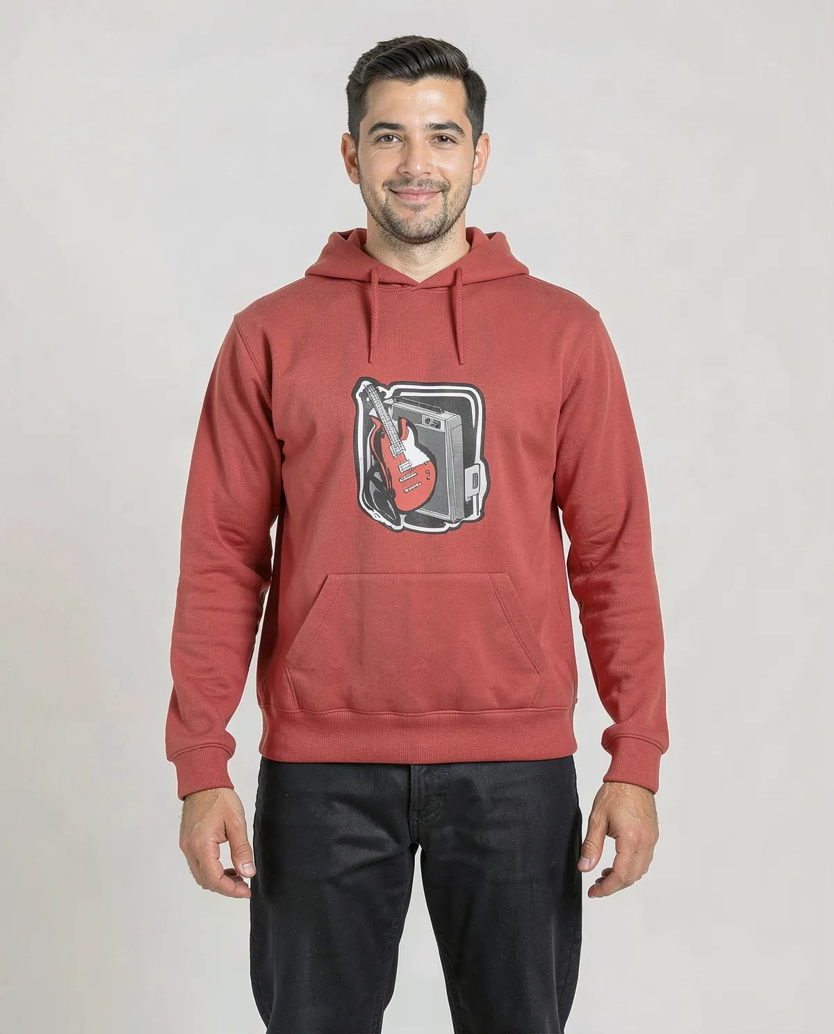 Red Premium Brushed Organic Cotton Sweatshirt 0