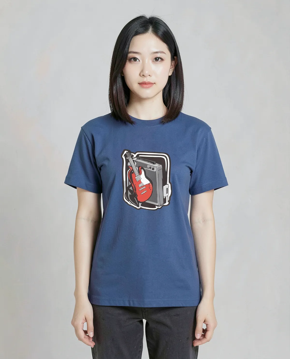 Blue Organic Cotton T-Shirt Modern Fit Eco Friendly 0