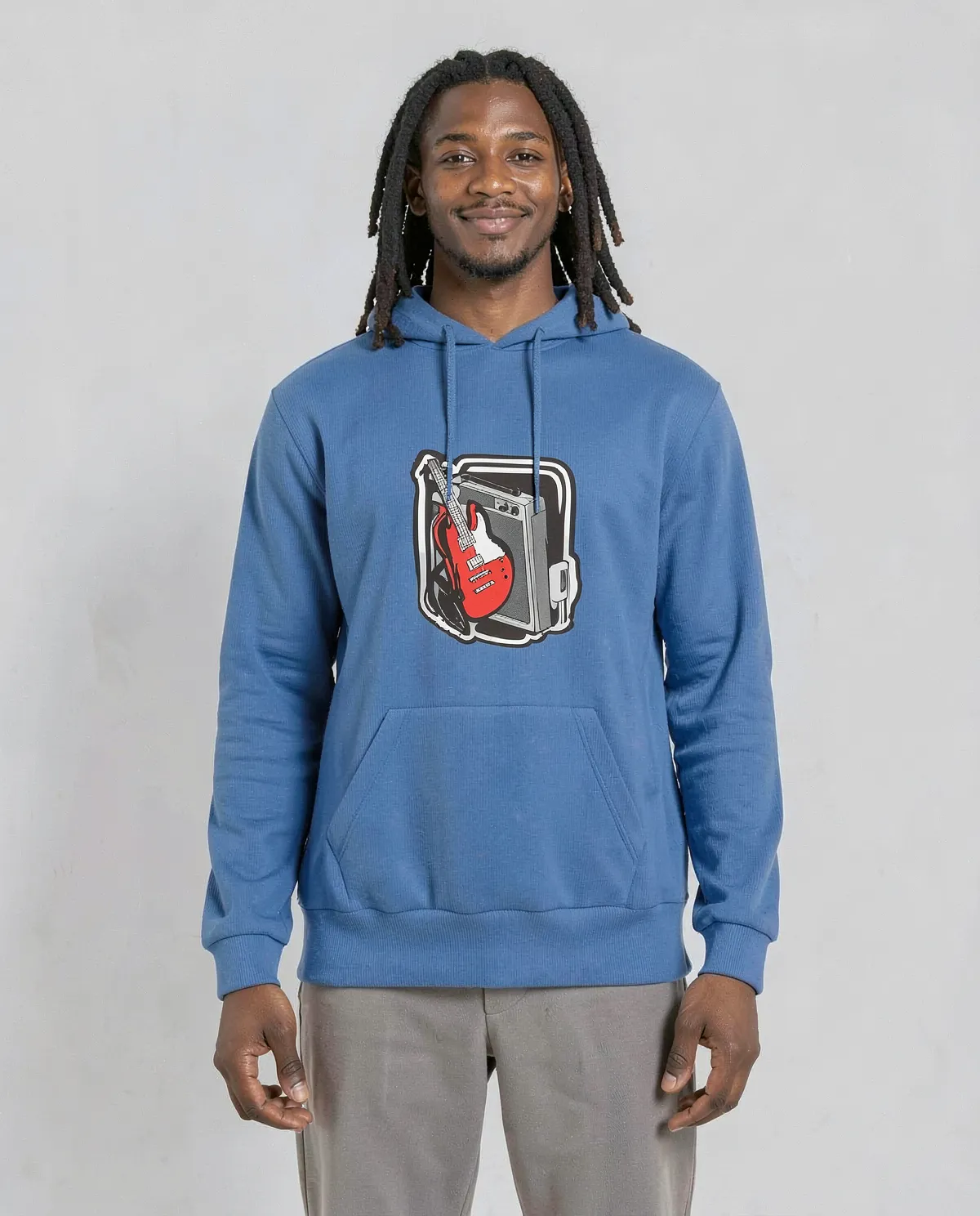 Blue Organic Cotton Unisex Sweatshirt with Crew Neck 0