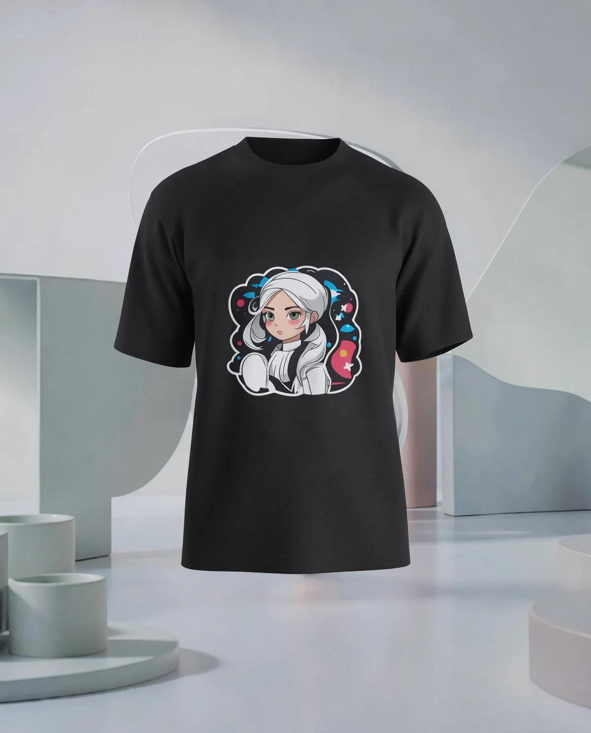 Black Eco-Friendly Organic Cotton Crew Neck T-Shirt 59